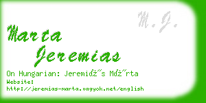 marta jeremias business card